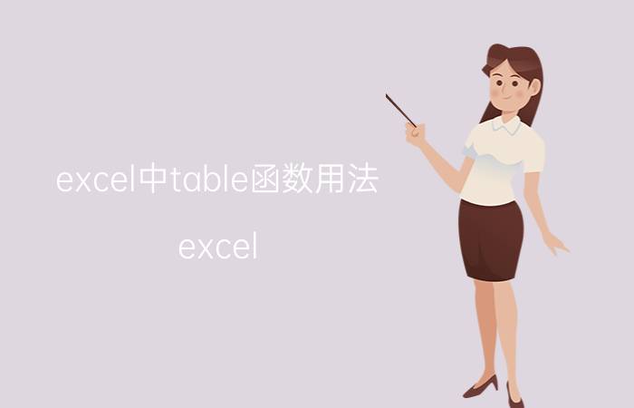 excel中table函数用法 excel int怎么用？